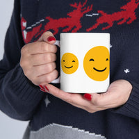 Cheerful Smiley Face Ceramic Mug - 11oz & 15oz for Coffee Lovers