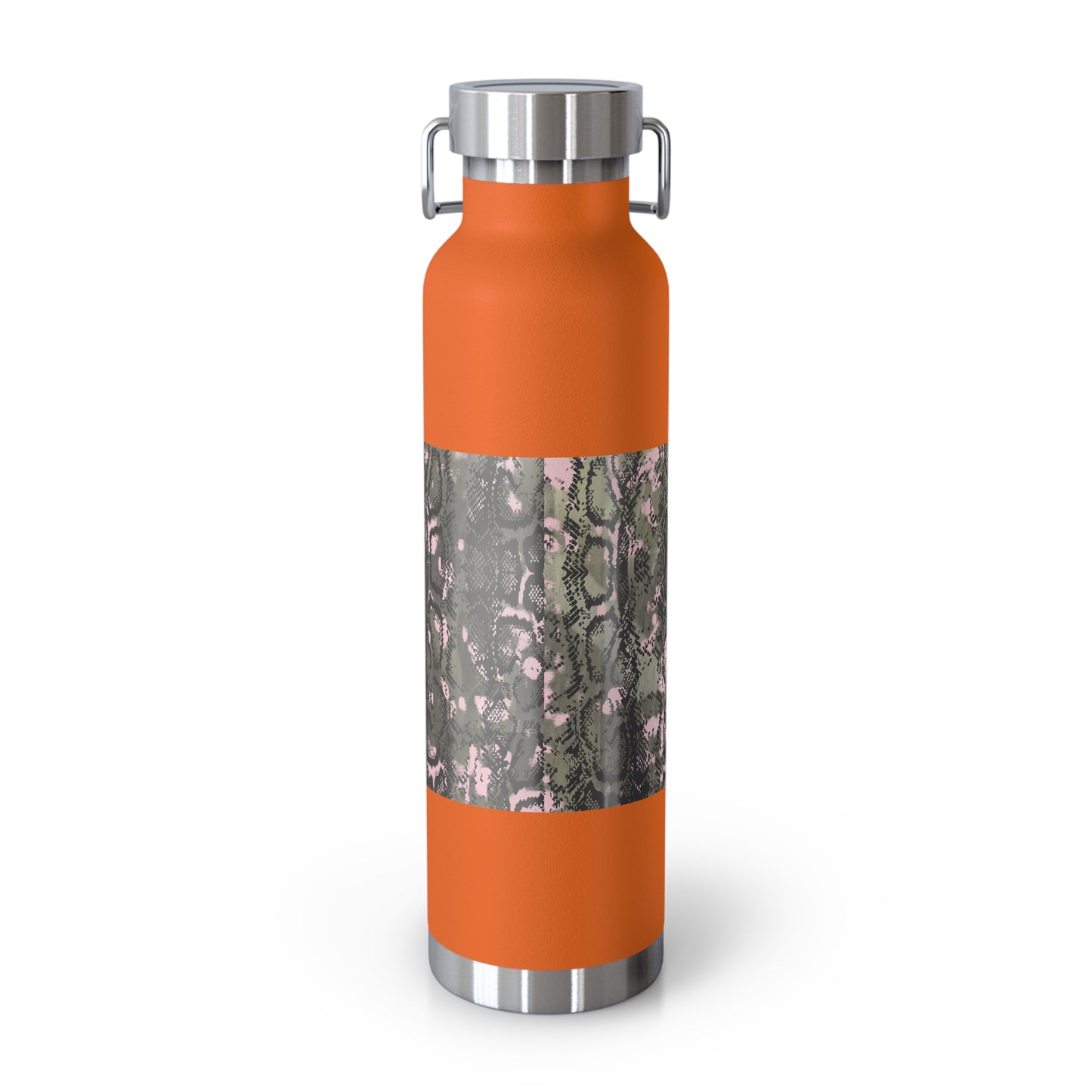 Stylish Copper Vacuum Insulated Bottle, 22oz - Trendy Snakeskin Design