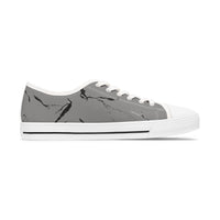 Stylish Women's Low Top Sneakers - Gray Marble Design