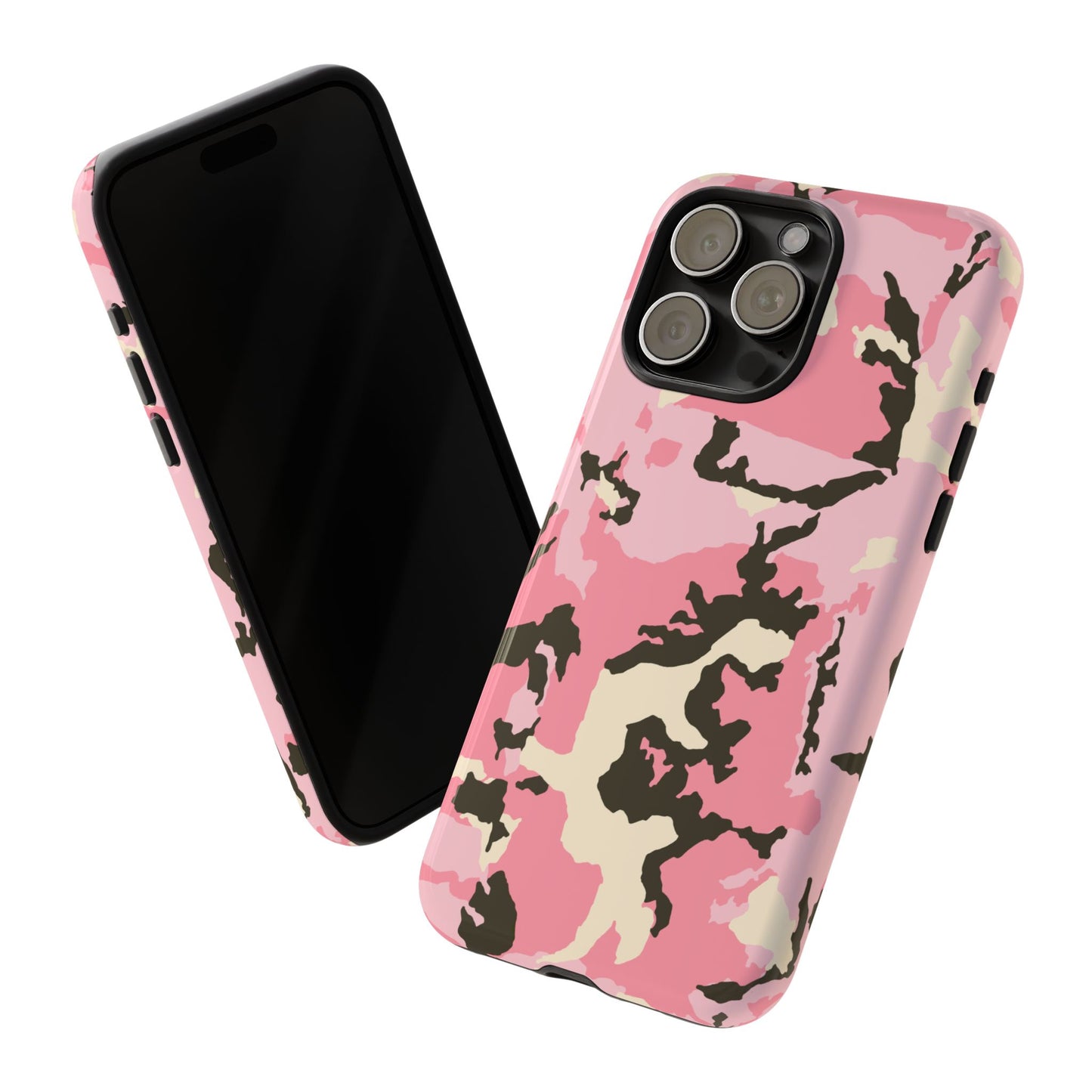 Stylish Tough Phone Case – Pink Camo Design for Bold Protection  Make a statement while keeping your phone safe with this eye-catching pink camouflage case that blends fashion with durability.