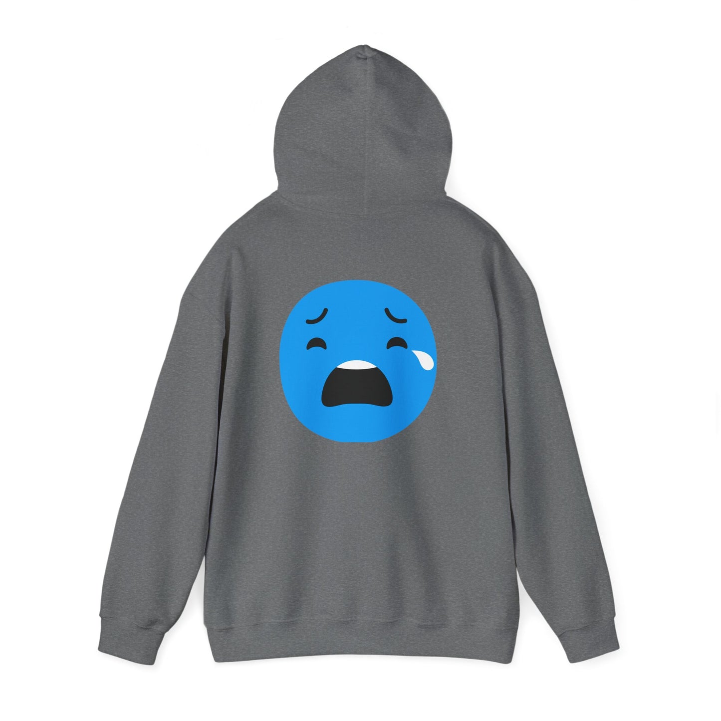 Emotional Expression Hoodie - Unisex Heavy Blend with Sad Face Design
