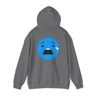 Emotional Expression Hoodie - Unisex Heavy Blend with Sad Face Design