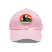 Cats and Sunset Dad Hat - Vintage Leather Patch Cap