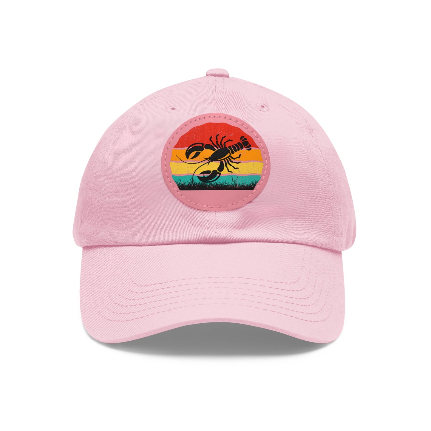 Lobster Themed Dad Hat with Leather Patch - Vintage Style Cap for Seafood Lovers