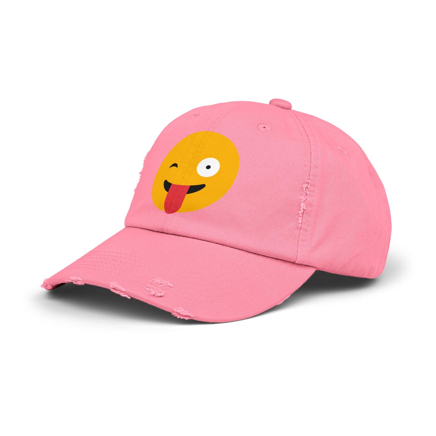 Funny Emoji Distressed Cap for Casual Wear