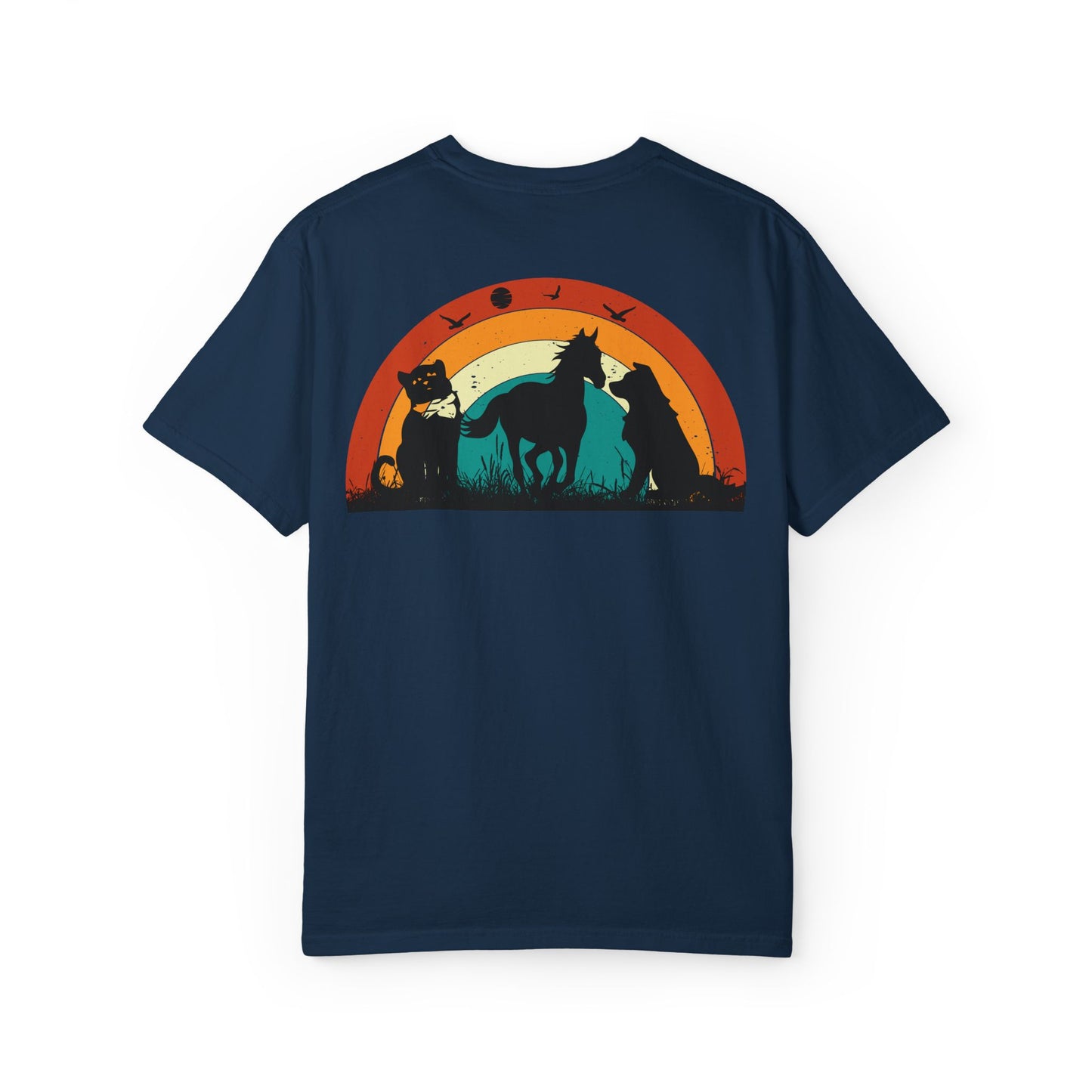 Rainbow Animal Scene Unisex T-Shirt - Nature Lover's Gift