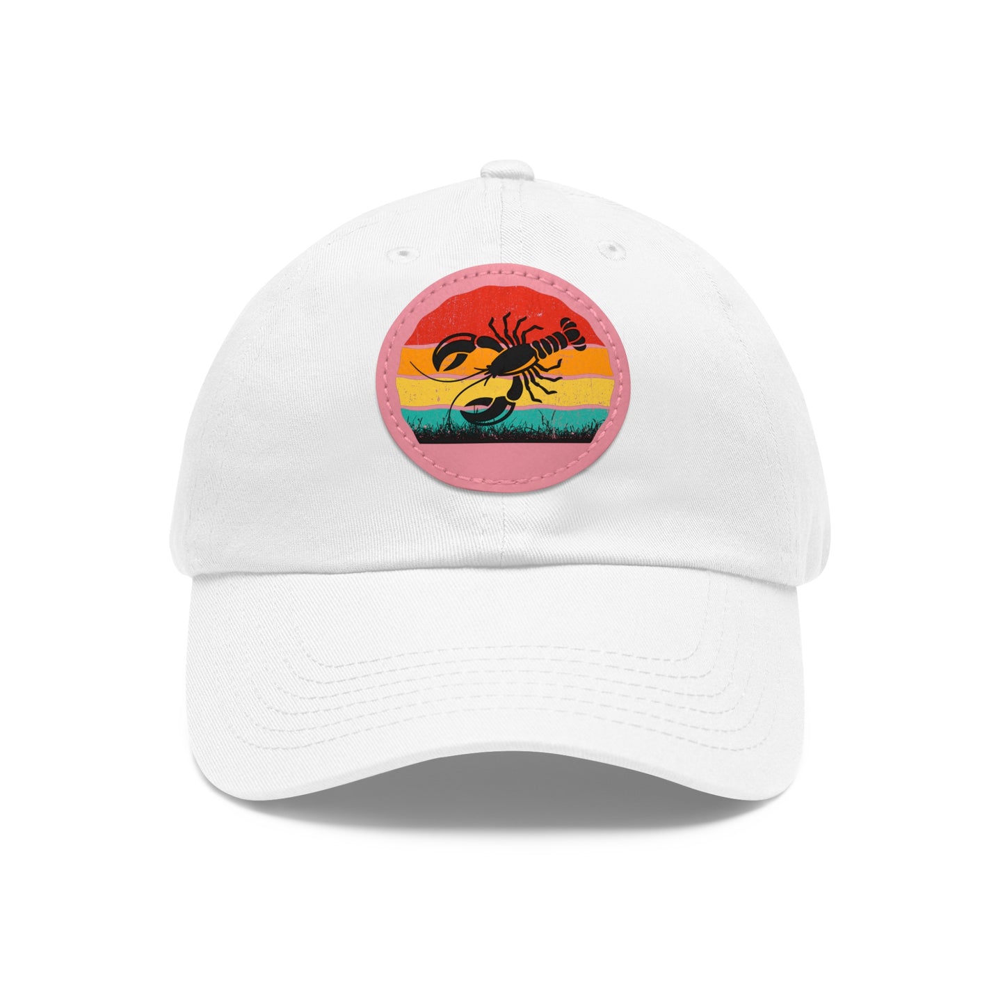 Lobster Themed Dad Hat with Leather Patch - Vintage Style Cap for Seafood Lovers