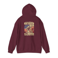 God Created Beer Hoodie, Marine Sweatshirt - Funny Drinking Gift, Unisex Pullover, Alcohol Lover, Birthday Present, Cool