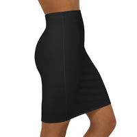 Chic Women's Mid-Waist Pencil Skirt - Elegant Black Office Wear