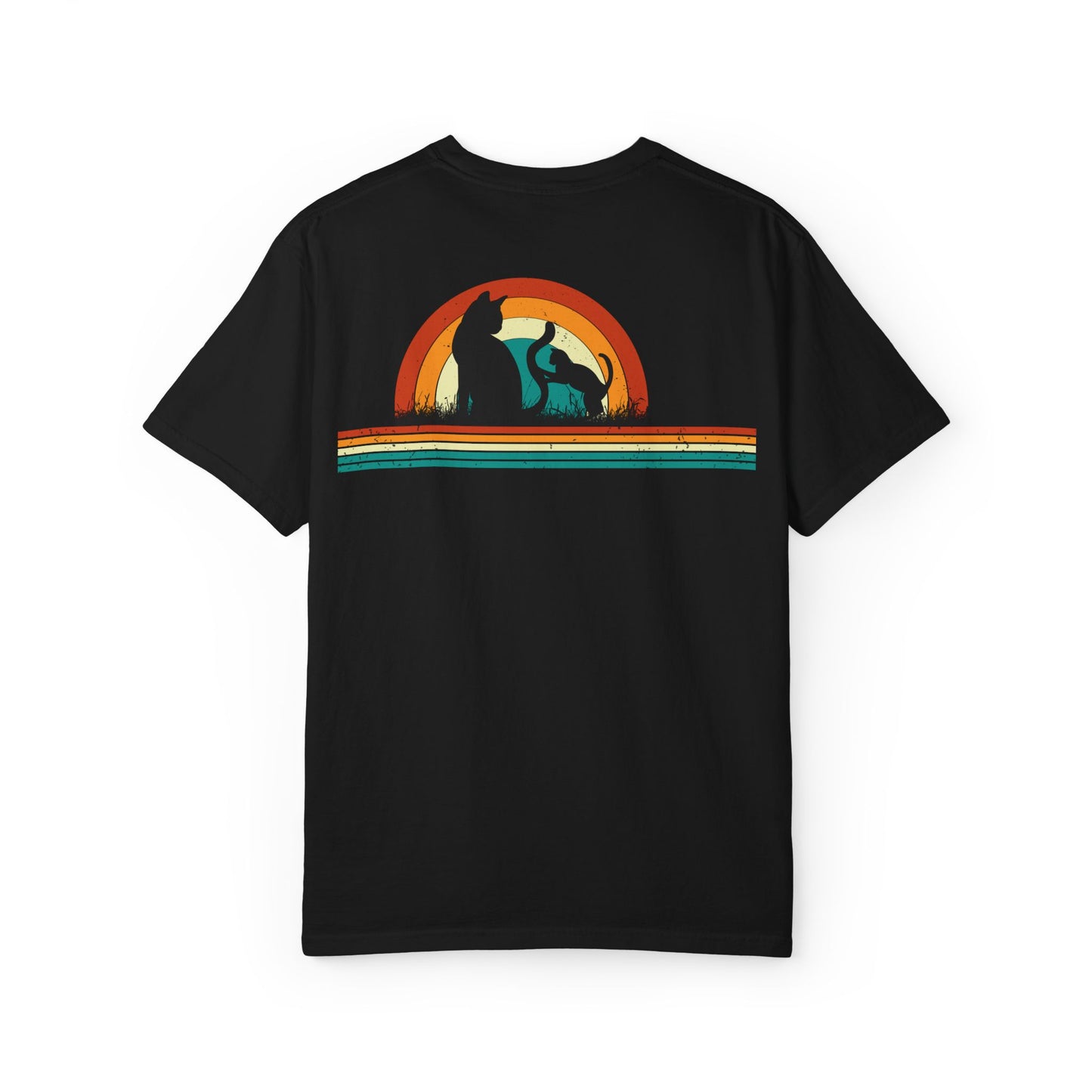 Unisex Cat & Dog Sunset Graphic T-Shirt - Casual Animal Lover Tee