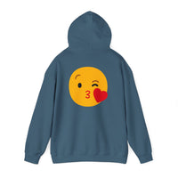 Kiss Emoji Hooded Sweatshirt | Unisex Heavy Blend™