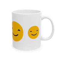 Cheerful Smiley Face Ceramic Mug - 11oz & 15oz for Coffee Lovers