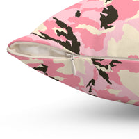 Trendy Pink Camo Square Pillow | Cozy Home Decor