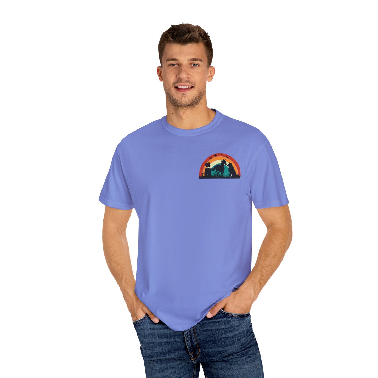 Rainbow Animal Scene Unisex T-Shirt - Nature Lover's Gift