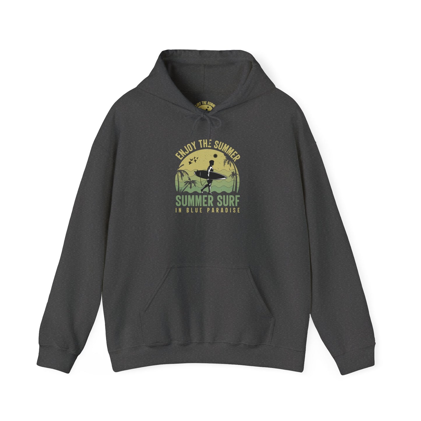 Summer Surf Vibes Hoodie – Unisex Heavy Blend™ Sweatshirt for Beach Lovers, Perfect Gift for Surfing, Casual Wear, Summer