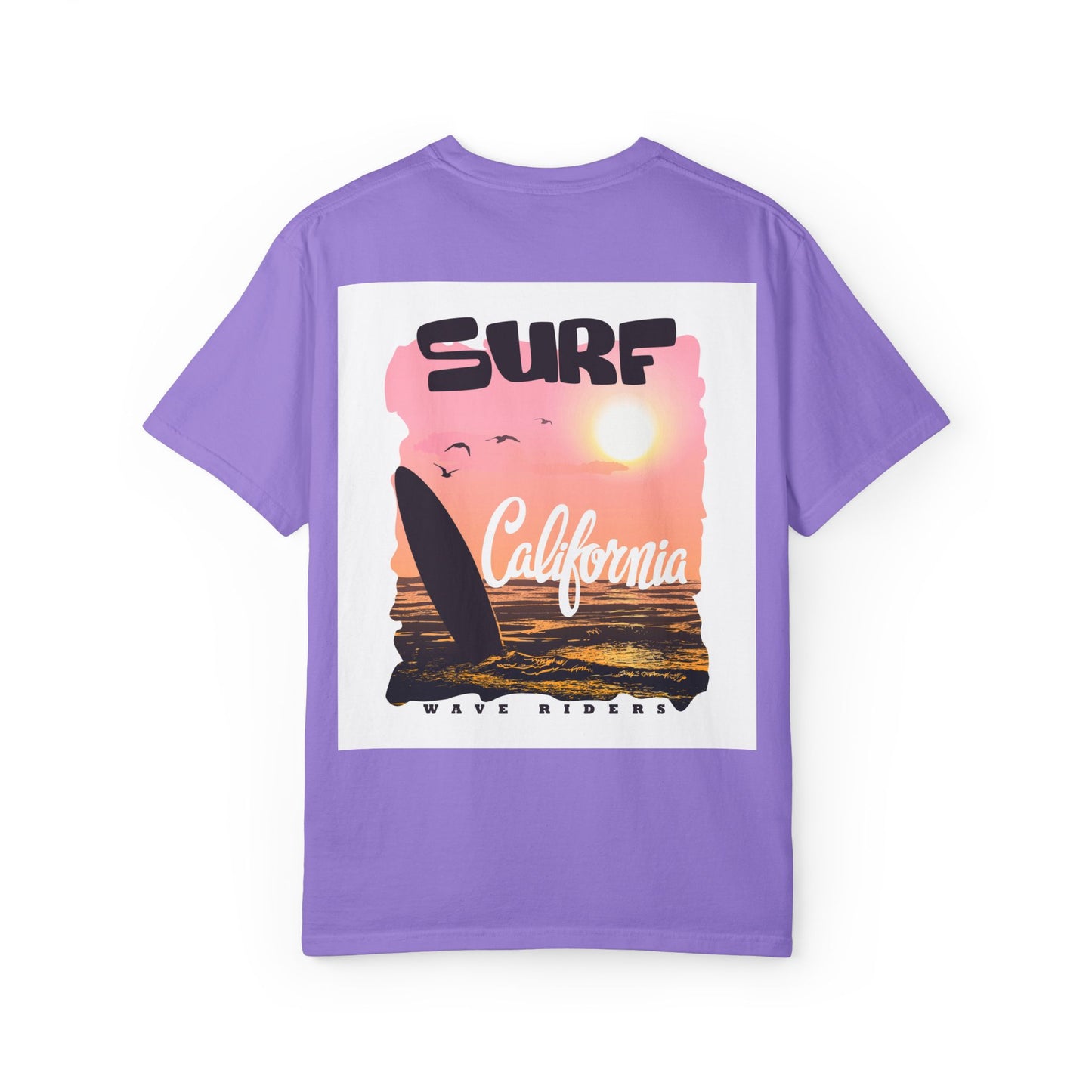 California Surf Graphic Tee - Unisex Garment-Dyed T-Shirt for Beach Lovers, Summer Vibes, Gift for Surfers, Casual Wear,