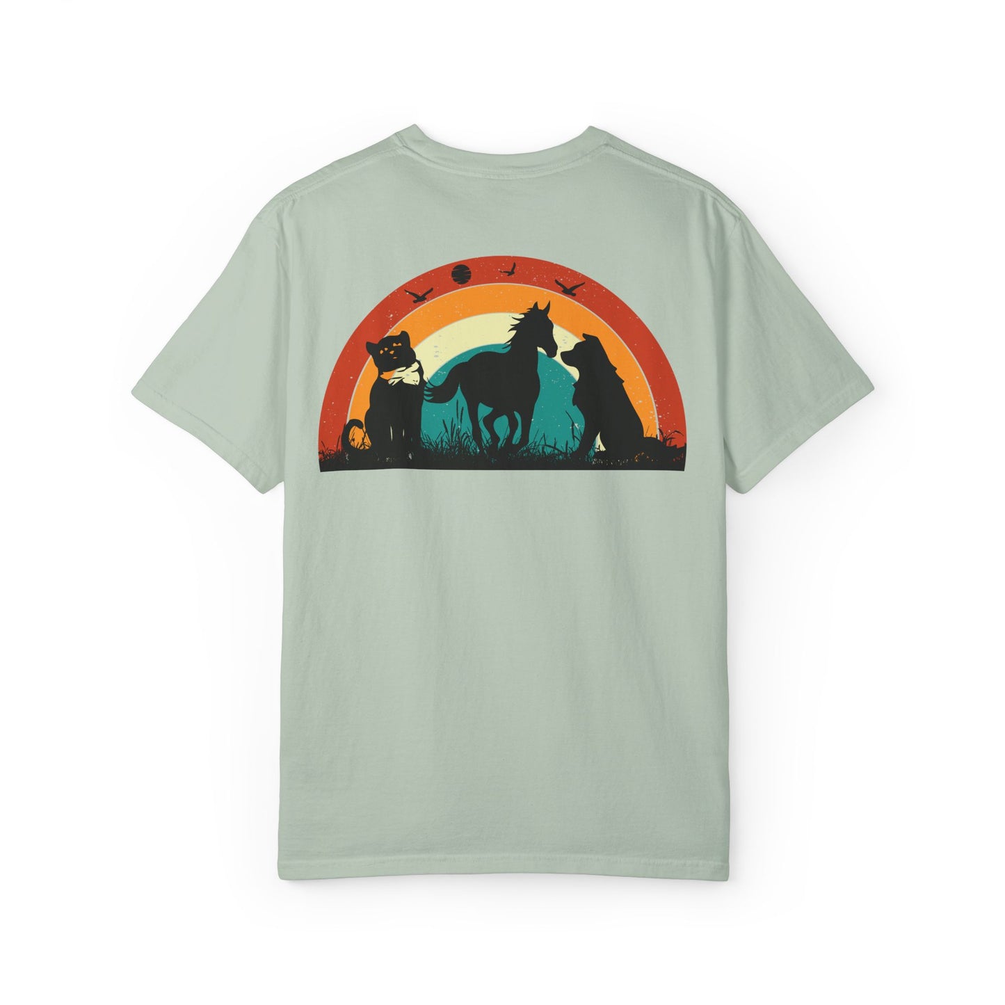 Rainbow Animal Scene Unisex T-Shirt - Nature Lover's Gift