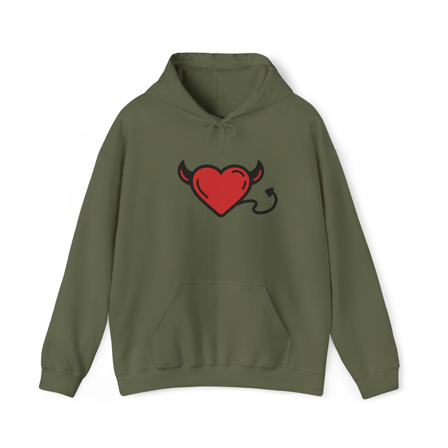Devilish Heart Hoodie - Unisex Heavy Blend™ Sweatshirt for Fun-Loving Spirits
