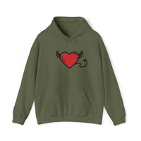 Devilish Heart Hoodie - Unisex Heavy Blend™ Sweatshirt for Fun-Loving Spirits