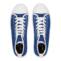 Stylish High Top Sneakers with Artistic Blue Design