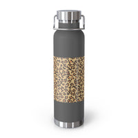 Leopard Print Insulated Water Bottle - 22oz Reusable Copper Thermos