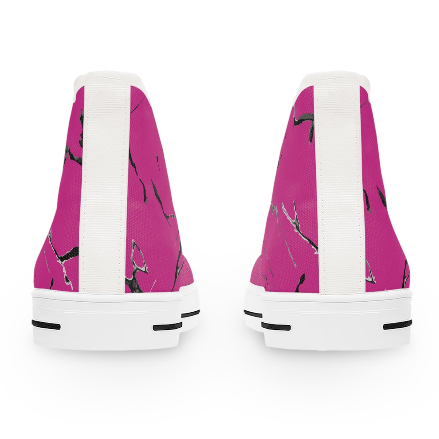 Stylish Women's High Top Sneakers with Pink Marble Design