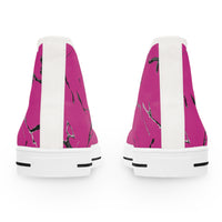 Stylish Women's High Top Sneakers with Pink Marble Design