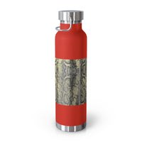 Stylish Snake Print Insulated Water Bottle - 22oz Copper Vacuum Flask