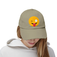 Funny Emoji Distressed Cap for Casual Wear
