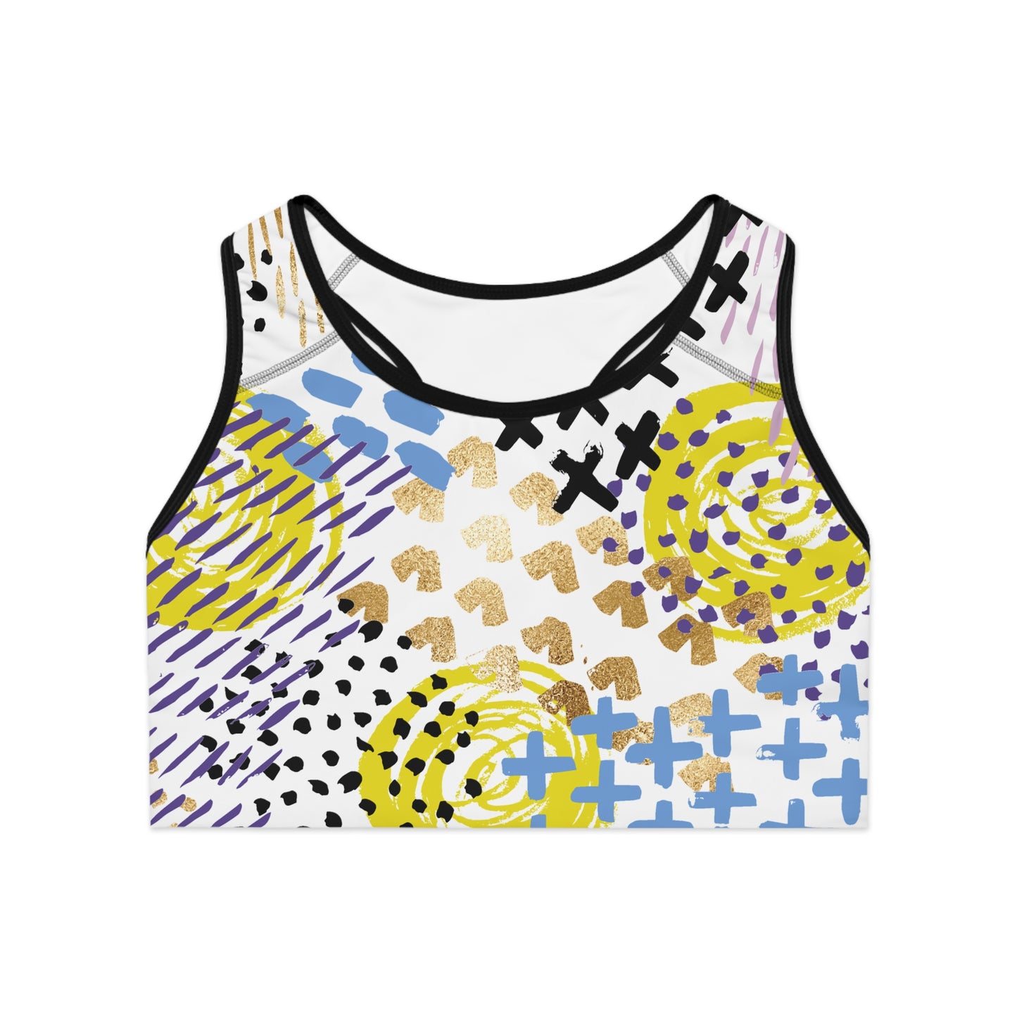 Vibrant Pattern Sports Bra - Stylish Activewear for Fitness Enthusiasts