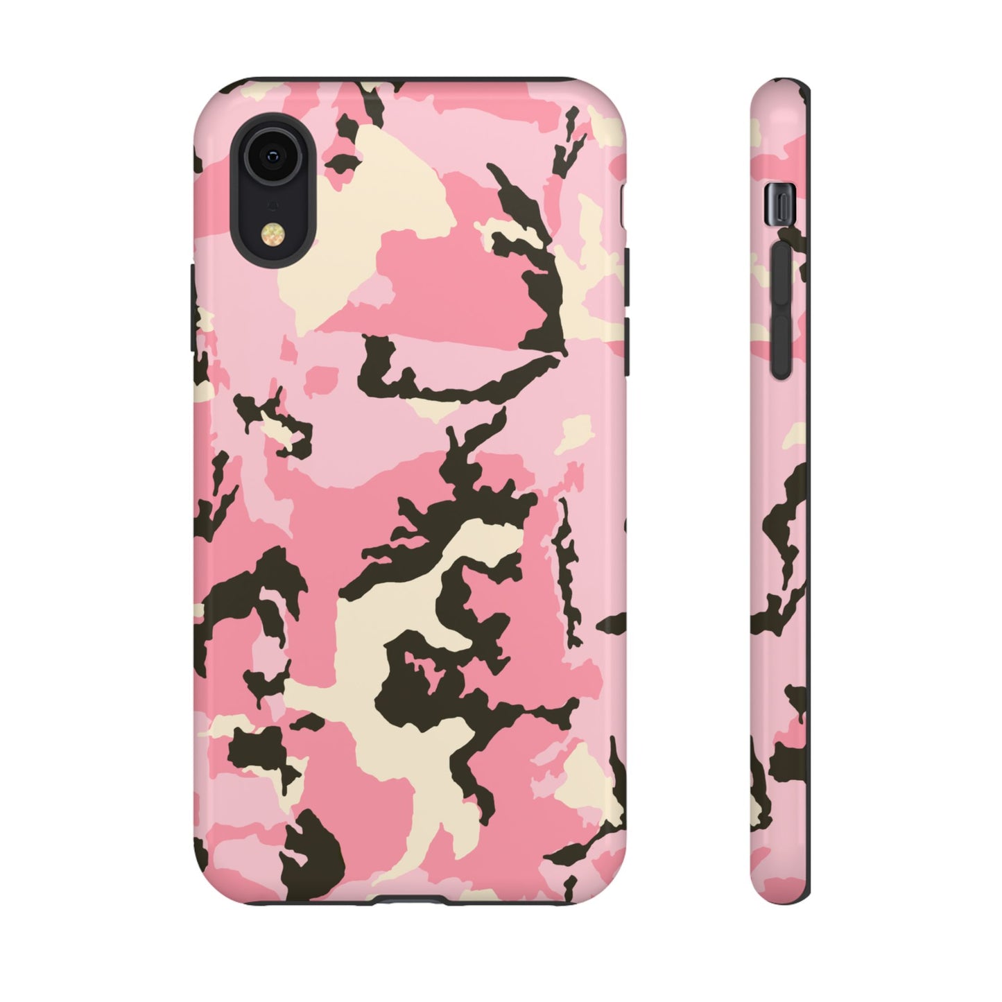 Stylish Tough Phone Case – Pink Camo Design for Bold Protection  Make a statement while keeping your phone safe with this eye-catching pink camouflage case that blends fashion with durability.