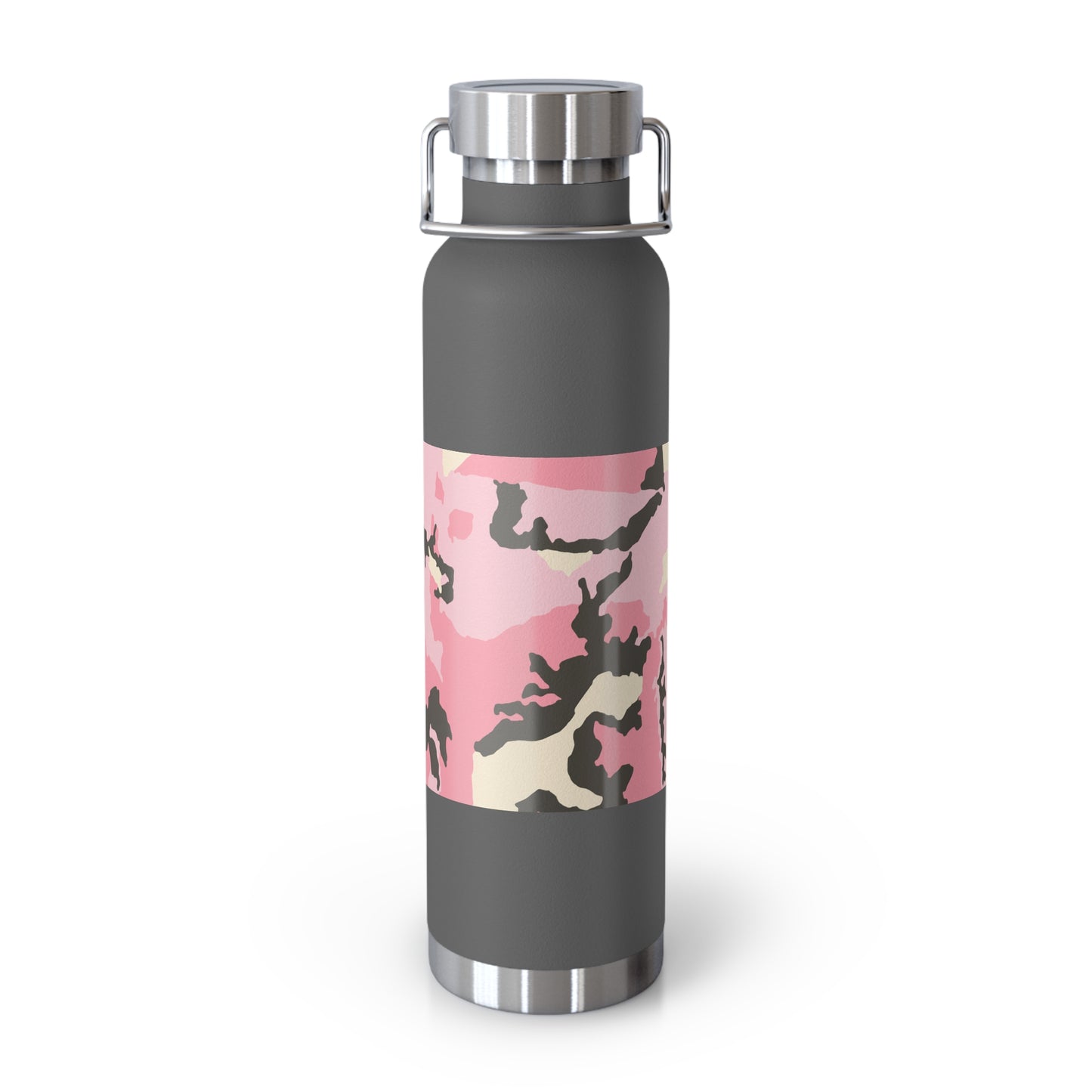 Stylish Pink Camouflage Insulated Water Bottle - 22oz