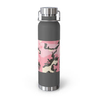 Stylish Pink Camouflage Insulated Water Bottle - 22oz
