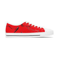 Vibrant Women’s Low Top Sneakers with Abstract Red Design