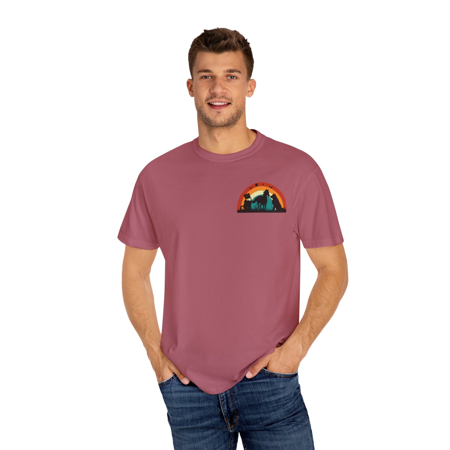 Rainbow Animal Scene Unisex T-Shirt - Nature Lover's Gift