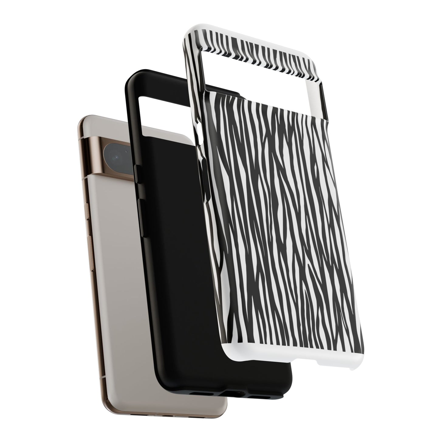 Tough Cases: Stylish Black and White Zebra Print Phone Case