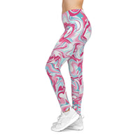 Vibrant Marble-Patterned Women's Casual Leggings