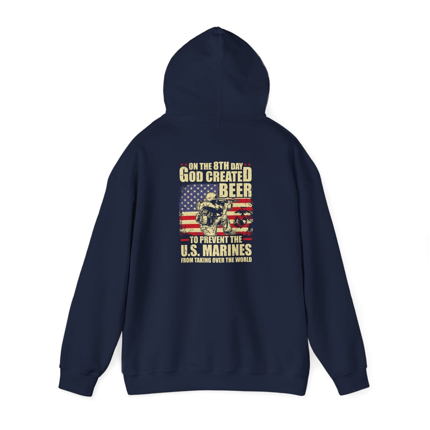 God Created Beer Hoodie, Marine Sweatshirt - Funny Drinking Gift, Unisex Pullover, Alcohol Lover, Birthday Present, Cool