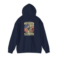 God Created Beer Hoodie, Marine Sweatshirt - Funny Drinking Gift, Unisex Pullover, Alcohol Lover, Birthday Present, Cool