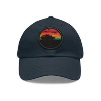 Retro Sunset Dad Hat with Leather Patch