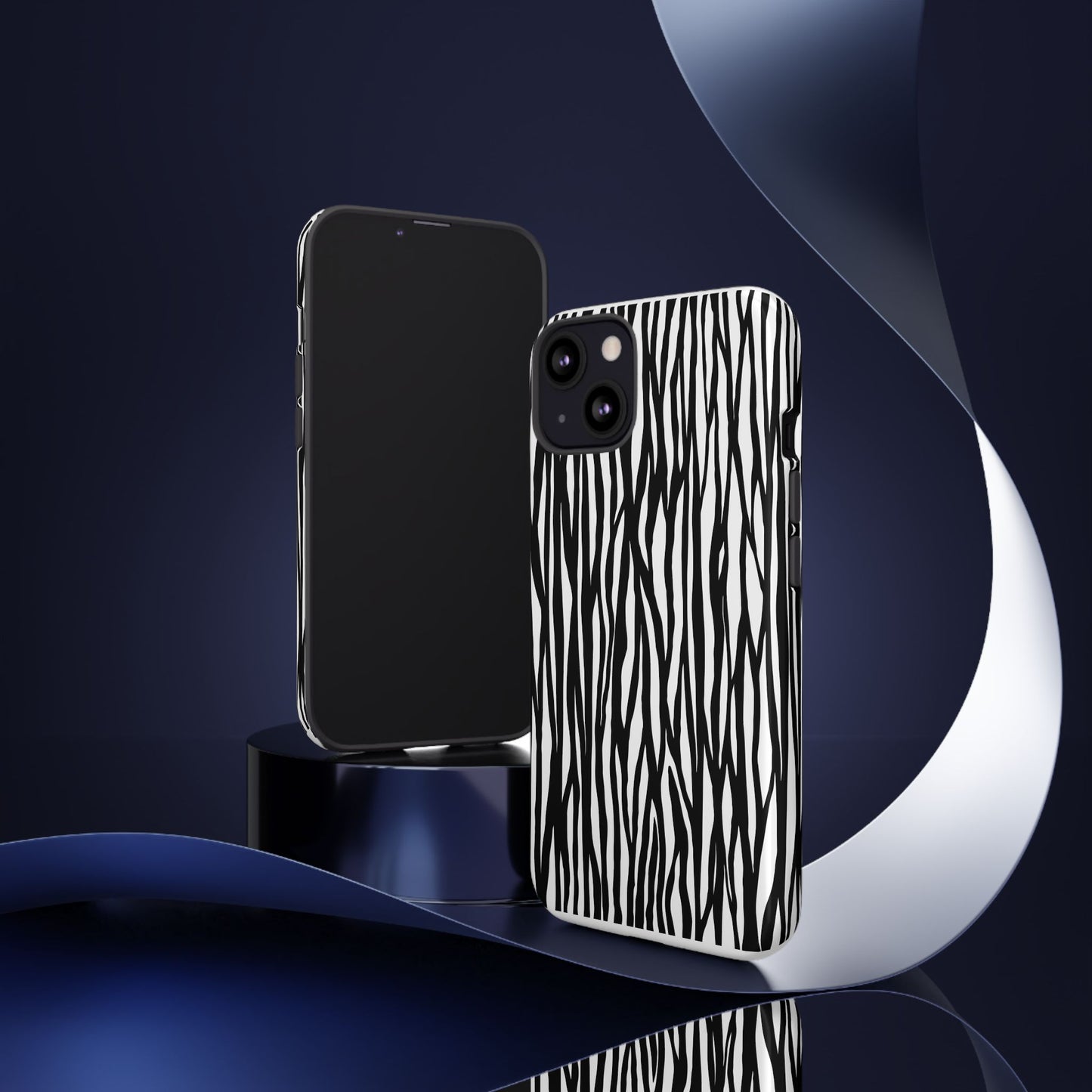 Tough Cases: Stylish Black and White Zebra Print Phone Case