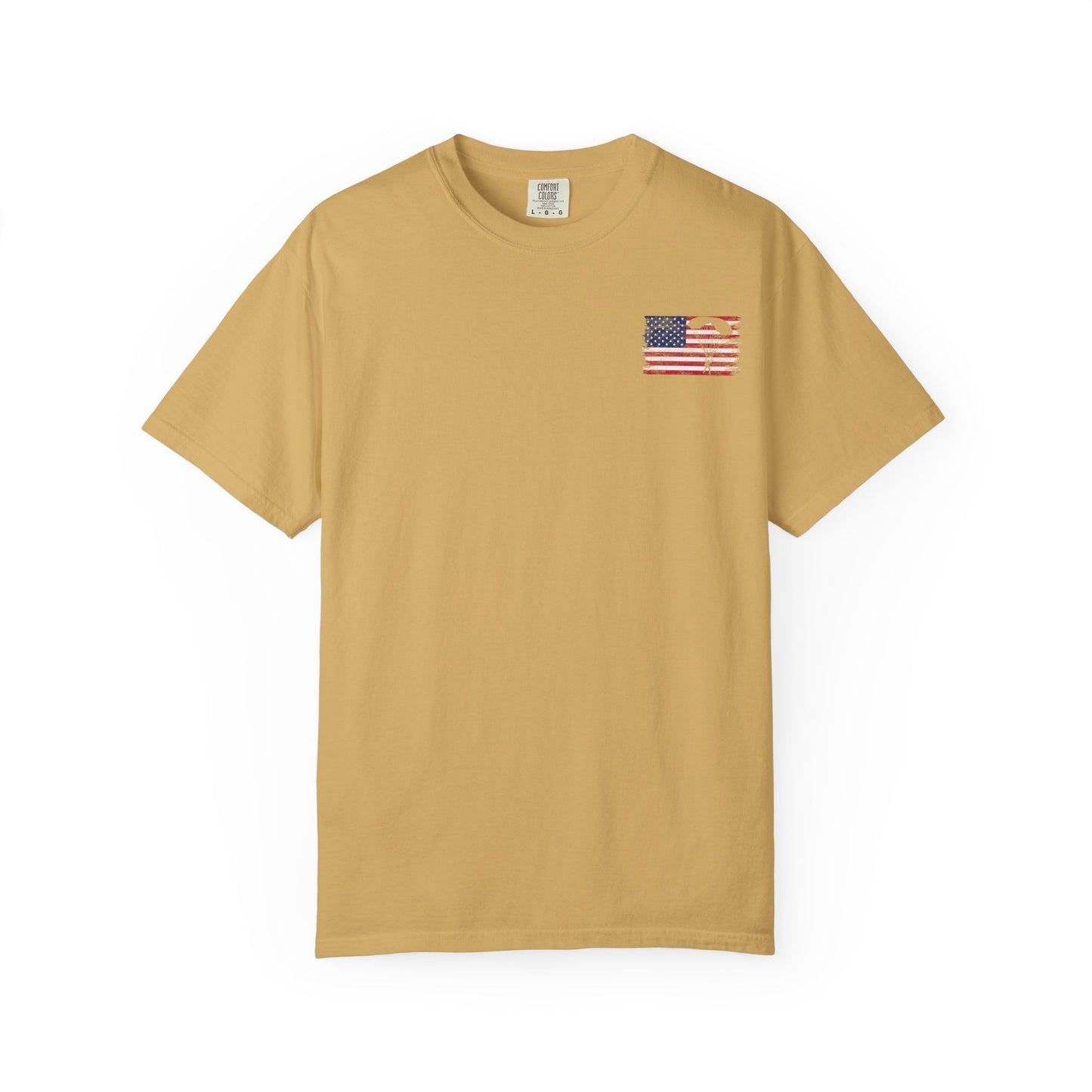 Patriotic Garment-Dyed T-Shirt - Vintage American Flag Design