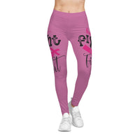 Pink Ribbon Cancer Awareness Leggings, Inspirational Workout Pants, Breast Cancer Support Gear, Fitness Apparel, Casual Activewear