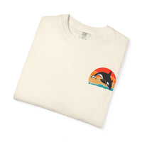 Whale Sunset Graphic T-Shirt - Unisex Garment-Dyed Tee for Ocean Lovers