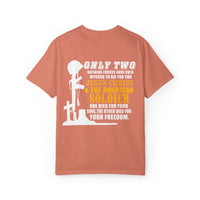 Inspirational Unisex Garment-Dyed T-Shirt - Jesus Christ & American Soldier Design