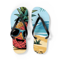 Pineapple Summer Flip Flops | Fun Beach Sandals for Vacation, Pool Days, Summertime, Tropical Getaway