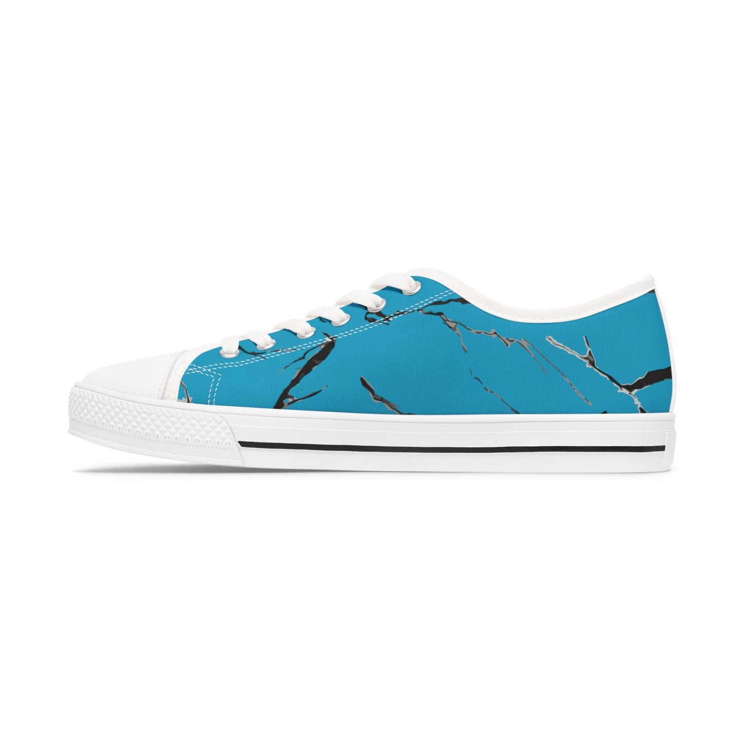 Stylish Women's Low Top Sneakers with Blue Abstract Design