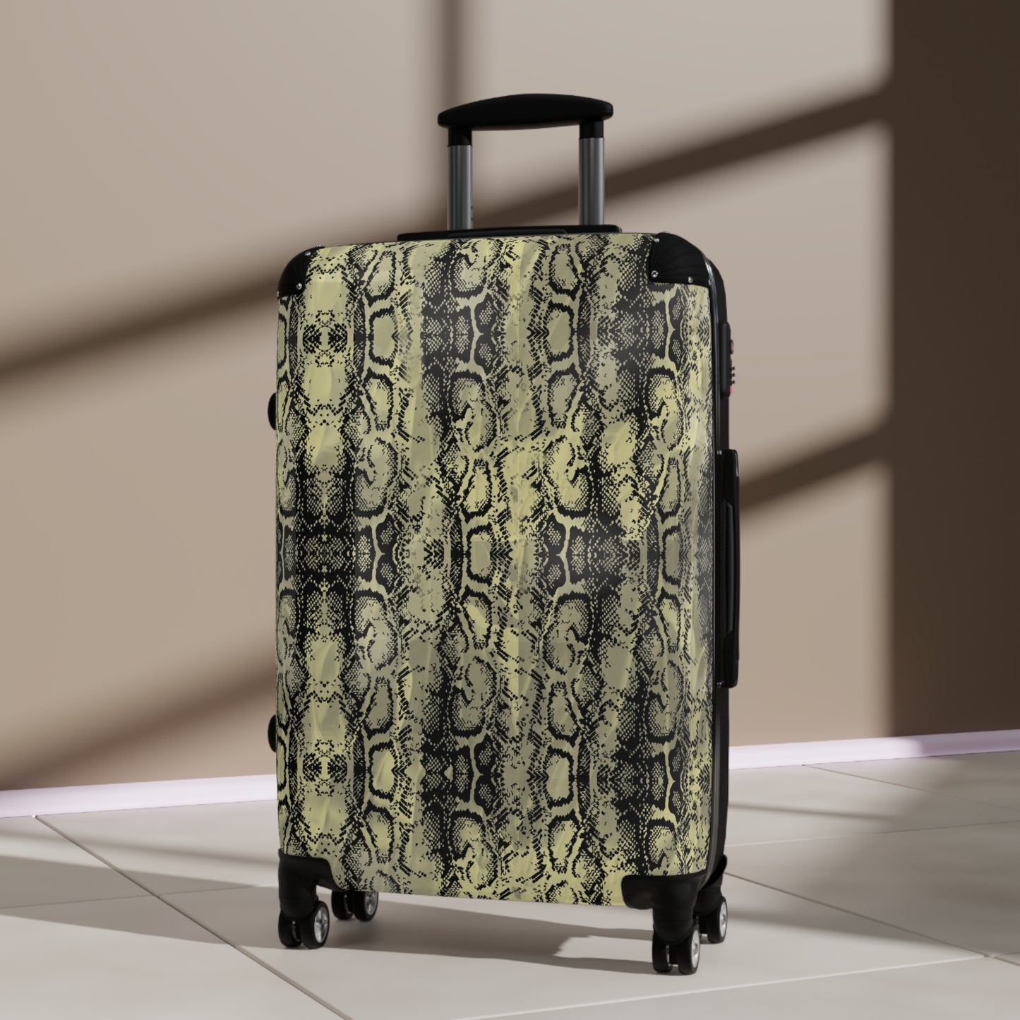Stylish Snake Print Suitcase – Trendy Luggage for Fashion-Forward Travelers