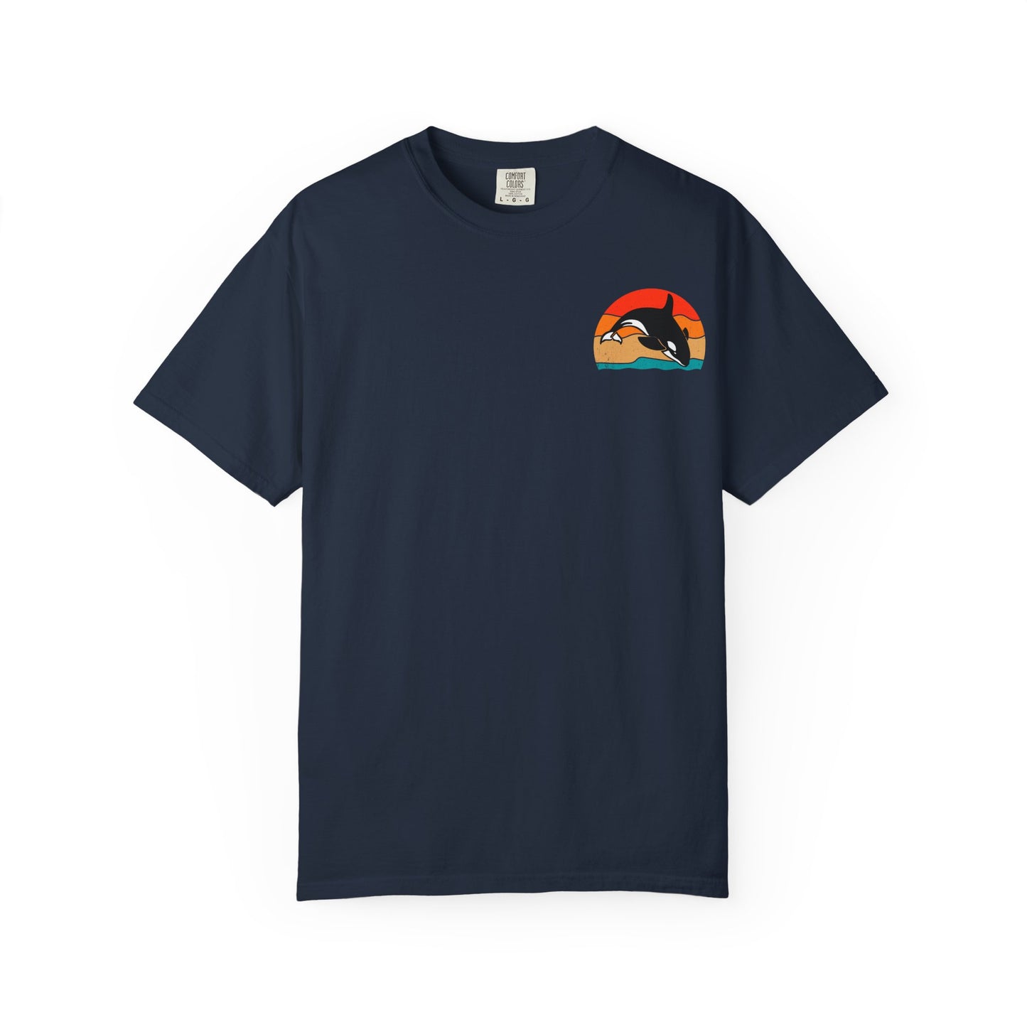 Whale Sunset Graphic T-Shirt - Unisex Garment-Dyed Tee for Ocean Lovers
