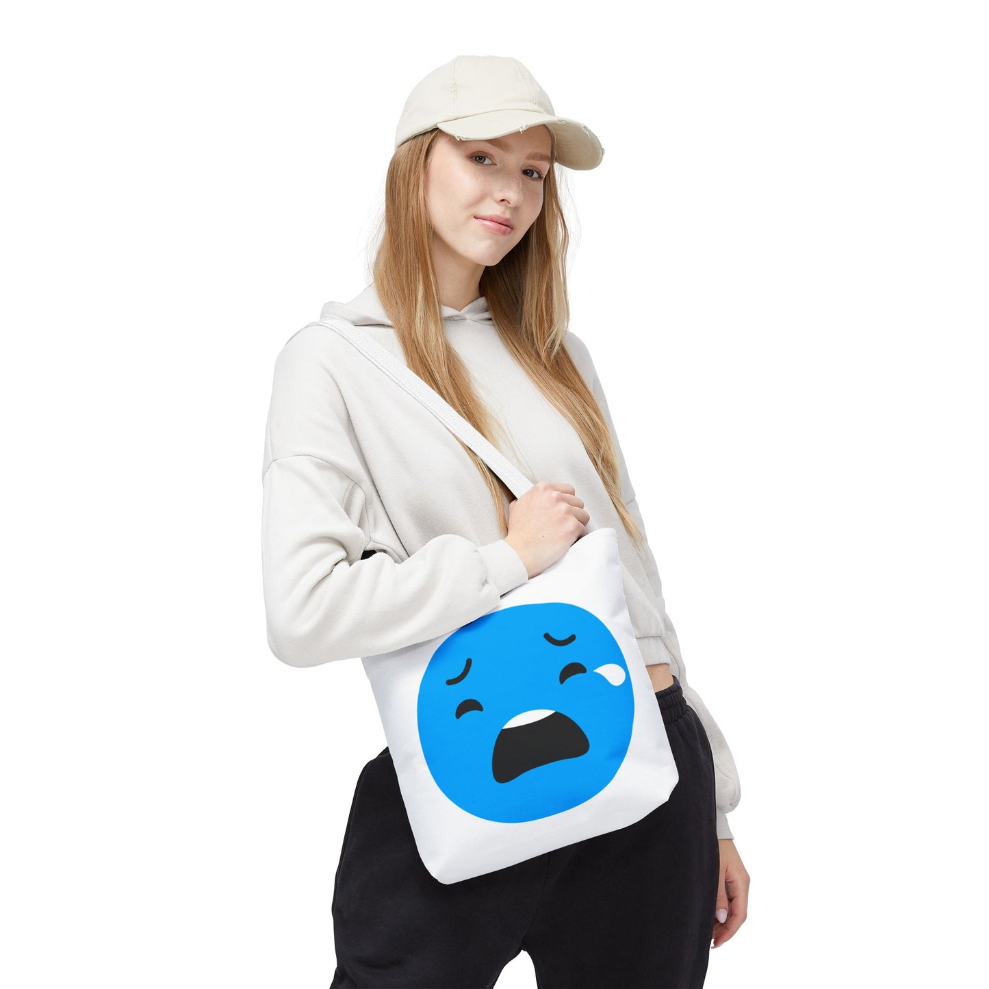 Emotional Expression Tote Bag - Cute Sad Face Design